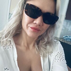 Celine Brown Rectangular Tortoise Sunglasses